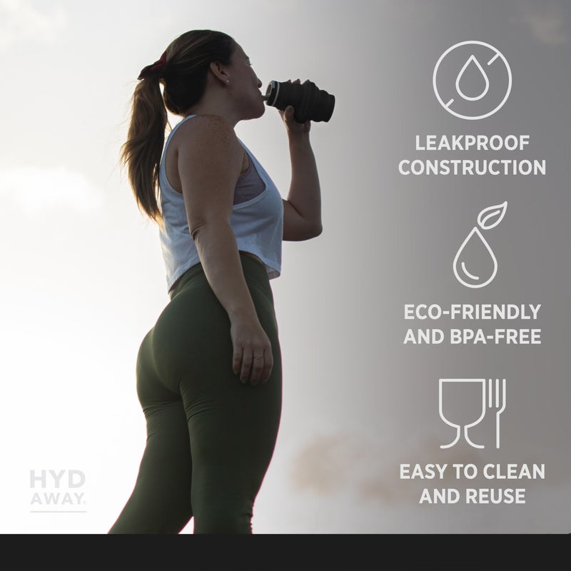 HYDAWAY 17oz Collapsible Water Bottle - BPA-Free, Leakproof, Lightweight, and Space-Saving - Perfect for Travel, Hiking, and Everyday Hydration - Image 3